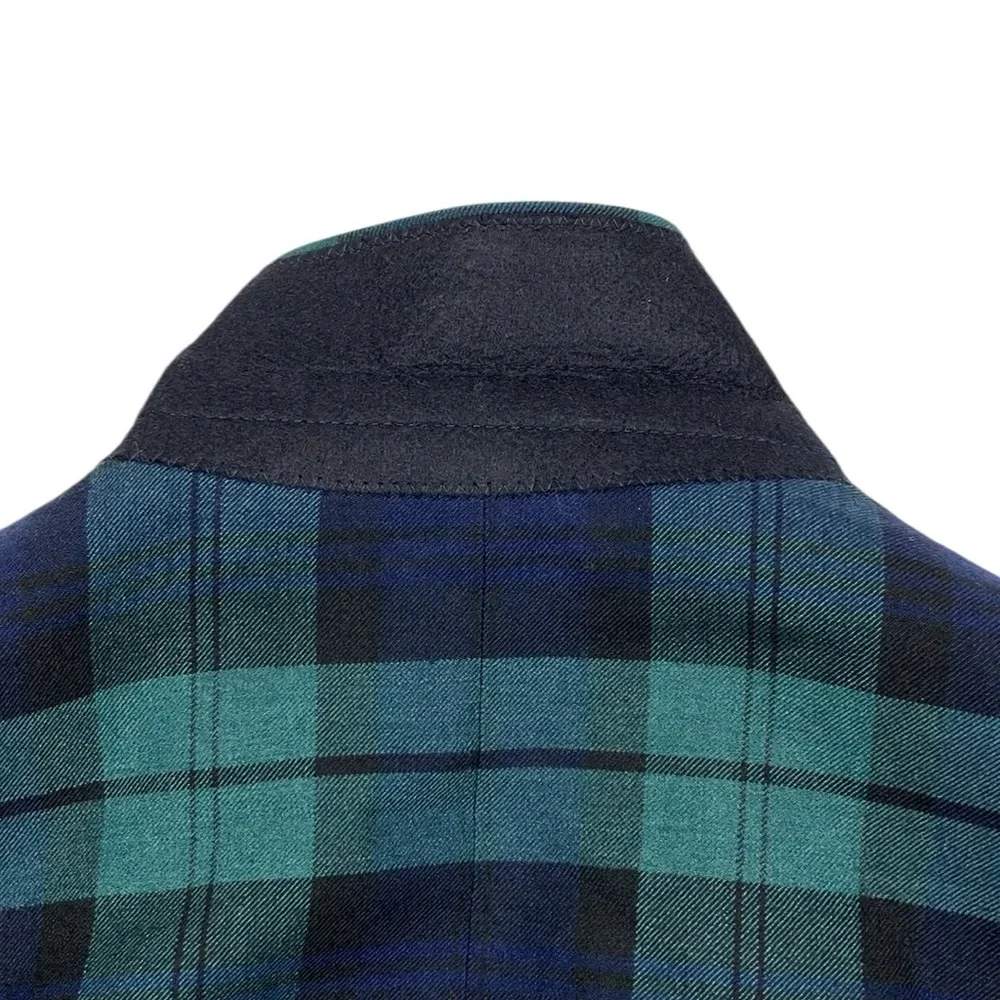 J Crew Thompson University Blazer Blue Green Plaid Men's 34 NWT